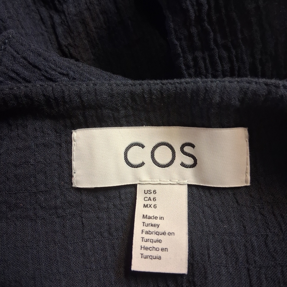 COS Black V-Neck Ruffle Blouse - Picture 3 of 17